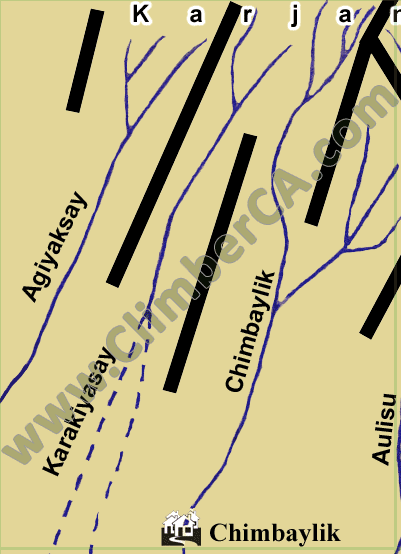 West Tien-Shan Mountains Map. Karakiyasay